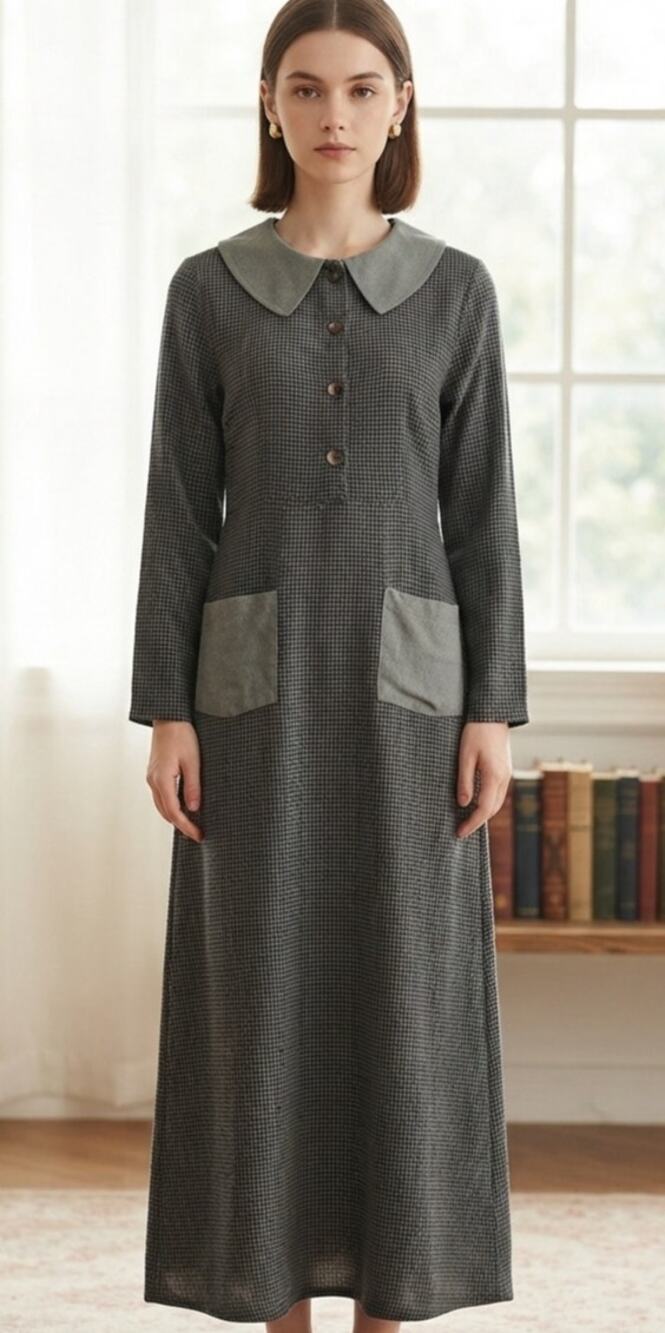 The Pink Tulip Vintage Rustic Cottagecore Style Linen Dress
